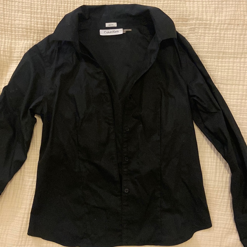 Calvin Klein non iron black button down. Size 8